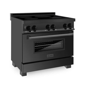 ZLINE 36 in. 4.6 cu. ft. Legacy Induction Range with 5 Element Cooktop and Electric Oven in Black Stainless Steel (RAIND-BS-36)