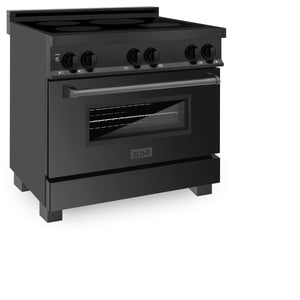 ZLINE 36 in. 4.6 cu. ft. Legacy Induction Range with 5 Element Cooktop and Electric Oven in Black Stainless Steel (RAIND-BS-36)