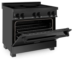 ZLINE 36 in. 4.6 cu. ft. Legacy Induction Range with 5 Element Cooktop and Electric Oven in Black Stainless Steel (RAIND-BS-36)