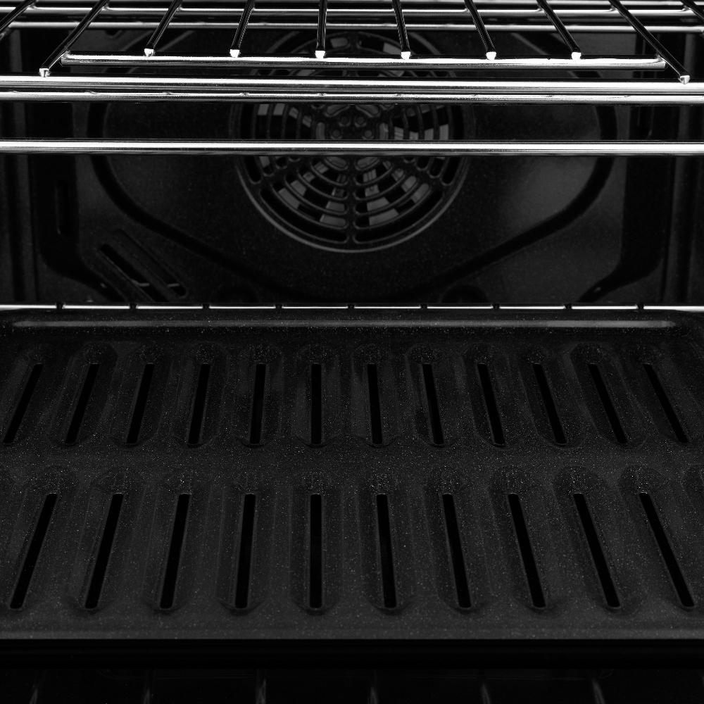 ZLINE Kitchen Package with 36 in. Black Stainless Steel Rangetop, 36 in. Convertible Range Hood and Double Wall Oven (3KP-RTBRH36-AWD)