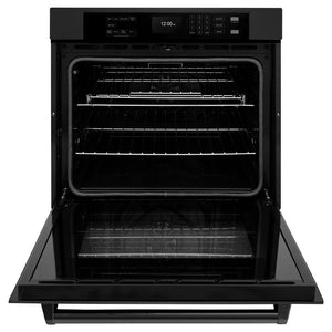 ZLINE 30 in. Professional True Convection Single Wall Oven with Air Fry and Self Clean in Black Stainless Steel (WASB-30)