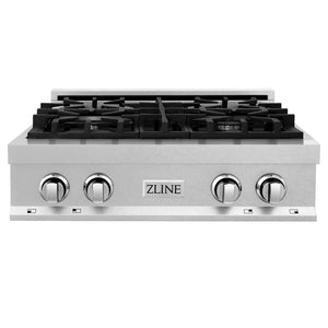 ZLINE 30 in. Porcelain Rangetop in DuraSnow® Stainless Steel with 4 Gas Burners (RTS-30)