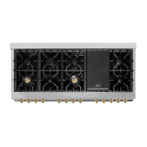 ZLINE Autograph Edition 60 in. 7.4 cu. ft. Legacy Dual Fuel Range with 9 Burner Gas Cooktop and 2 Electric Convection Ovens in DuraSnow® Stainless Steel with White Matte Doors and Matte Black Accents (RASZ-WM-60-MB)
