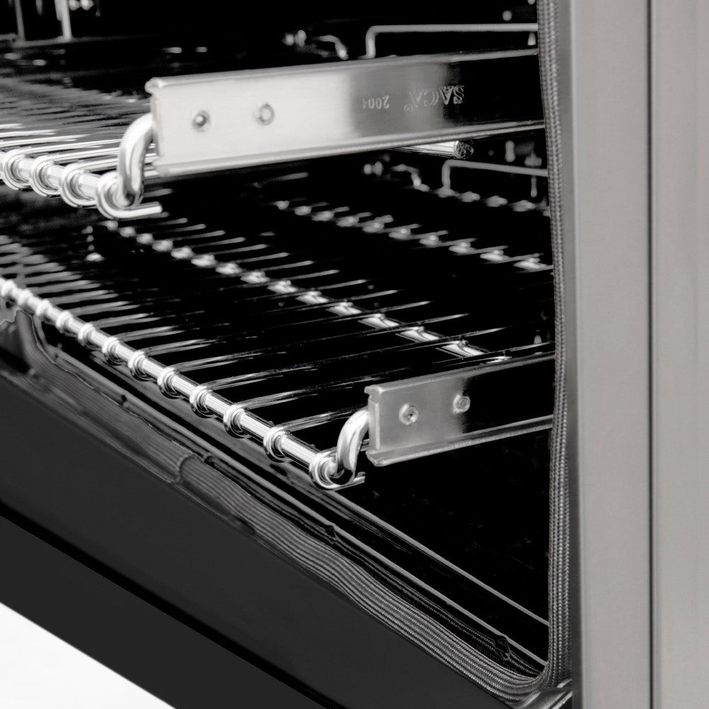 ZLINE 24 in. 2.8 cu. ft. Legacy Dual Fuel Range with 4 Burner Gas Cooktop and Electric Convection Oven in Stainless Steel (RA24)