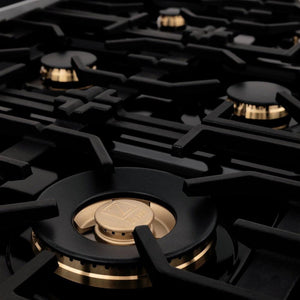 ZLINE Autograph Edition 60 in. 7.4 cu. ft. Legacy Dual Fuel Range with 9 Burner Gas Cooktop and 2 Electric Convection Ovens in Stainless Steel and Polished Gold Accents (RAZ-60-G)