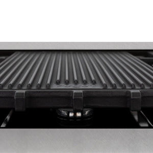 ZLINE Autograph Edition 48 in. Legacy Gas Rangetop with 7 Burners and Porcelain Cooktop in DuraSnow® Stainless Steel with Polished Gold Accents (RTSZ-48-G)
