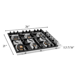 ZLINE 36 in. Gas Cooktop with 6 Brass Burners (RC-BR-36)