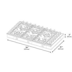 ZLINE 36 in. Gas Cooktop with 6 Burners (RC36)