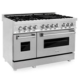 ZLINE 48 in. Kitchen Package with Stainless Steel Dual Fuel Range with DuraSnow Door and Convertible Vent Range Hood (2KP-RASNRH48)