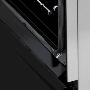 ZLINE 30 in. 4.0 cu. ft. Legacy Induction Range with 4 Element Cooktop and Electric Oven in DuraSnow® Stainless Steel and Black Matte Door (RAINDS-BLM-30)