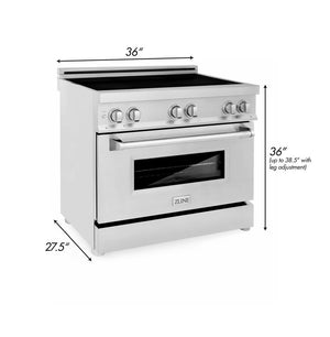 ZLINE 36 in. 4.6 cu. ft. Legacy Induction Range with 5 Element Cooktop and Electric Convection Oven in Stainless Steel (RAIND-36)