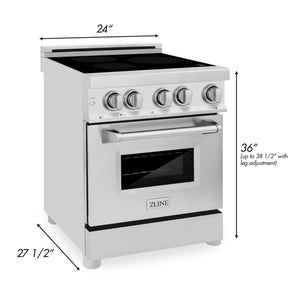 ZLINE 24 in. 2.8 cu. ft. Legacy Induction Range with 4 Element Cooktop and Electric Convection Oven in Stainless Steel (RAIND-24)
