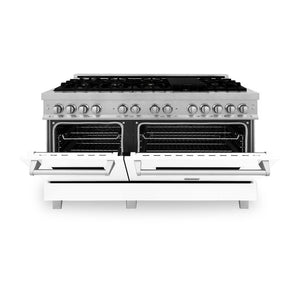 ZLINE 60 in. 7.4 cu. ft. Legacy Dual Fuel Range with 9 Burner Gas Cooktop and 2 Electric Convection Ovens in DuraSnow® Stainless Steel (RAS-SN-60)