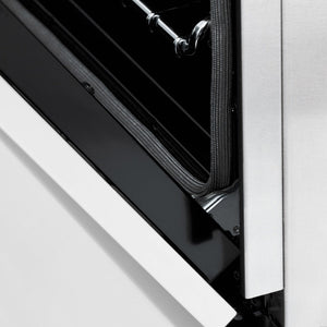 ZLINE Autograph Edition 36 in. 4.6 cu. ft. Legacy Dual Fuel Range with 6 Burner Gas Cooktop and Electric Convection Oven in DuraSnow® Stainless Steel with White Matte Door and Champagne Bronze Accents (RASZ-WM-36-CB)