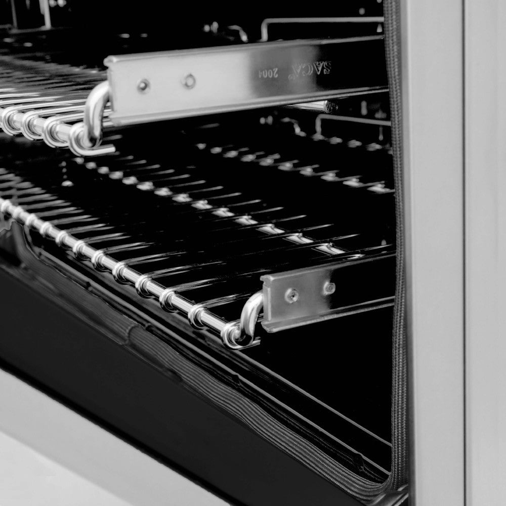 ZLINE Autograph Edition 30 in. Kitchen Package with Stainless Steel Dual Fuel Range with White Matte Door and Range Hood with Matte Black Accents (2AKP-RAWMRH30-MB)