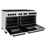 ZLINE Autograph Edition 60 in. 7.4 cu. ft. Dual Fuel Range with Gas Stove and Electric Oven in Stainless Steel with Matte Black Accents (RAZ-60-MB)