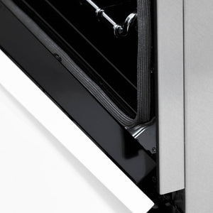 ZLINE Autograph Edition 60 in. 7.4 cu. ft. Legacy Dual Fuel Range with 9 Burner Gas Cooktop and 2 Electric Convection Ovens in DuraSnow® Stainless Steel with White Matte Doors and Matte Black Accents (RASZ-WM-60-MB)