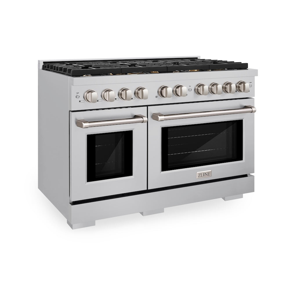 ZLINE 48 In. Freestanding Gas Range in Stainless Steel with Brass Burners (SGR-BR-48)