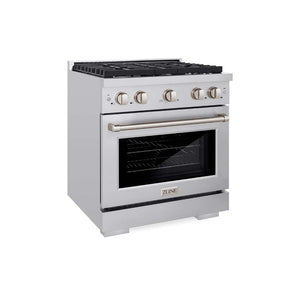 ZLINE 30 in. Kitchen Package with Stainless Steel Gas Range and Convertible Vent Range Hood (2KP-SGRRH30)
