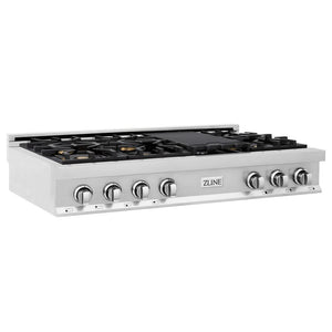 ZLINE 48 in. Legacy Gas Rangetop with 6 Brass Burners and Porcelain Cooktop in Stainless Steel (RT-BR-48)