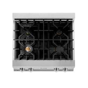 ZLINE 30 in. Legacy Gas Rangetop with 4 Brass Burners and Porcelain Cooktop in Stainless Steel (RT-BR-30)