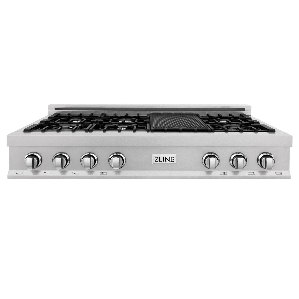ZLINE 48 in. Legacy Gas Rangetop with 7 Burners and Porcelain Cooktop in DuraSnow® Stainless Steel (RTS-48)