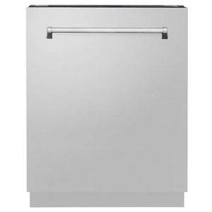 ZLINE Kitchen Package with Refrigerator, 30 in. Stainless Steel Gas Range, 30 in. Traditional Over The Range Microwave and 24 in. Tall Tub Dishwasher (4KPR-SGROTRH30-DWV)