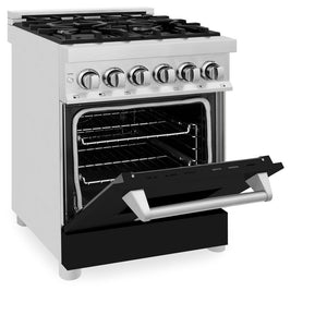 ZLINE 24 in. 2.8 cu. ft. Legacy Dual Fuel Range with 4 Burner Gas Cooktop and Electric Convection Oven in Stainless Steel (RA24)