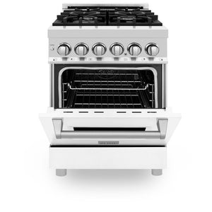 ZLINE 24 in. 2.8 cu. ft. Legacy Dual Fuel Range with 4 Burner Gas Cooktop and Electric Convection Oven in Stainless Steel (RA24)