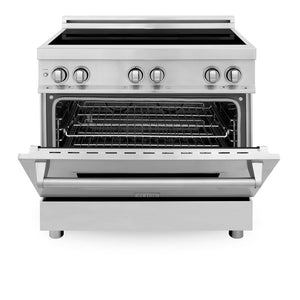 ZLINE 36 in. 4.6 cu. ft. Legacy Induction Range with 5 Element Cooktop and Electric Convection Oven in Stainless Steel (RAIND-36)