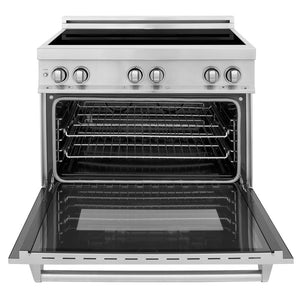 ZLINE 36 in. 4.6 cu. ft. Legacy Induction Range with 5 Element Cooktop and Electric Convection Oven in Stainless Steel (RAIND-36)