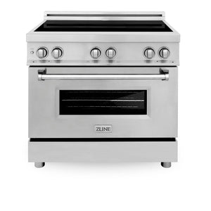 ZLINE 36 in. 4.6 cu. ft. Legacy Induction Range with 5 Element Cooktop and Electric Convection Oven in Stainless Steel (RAIND-36)