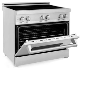 ZLINE 36 in. 4.6 cu. ft. Legacy Induction Range with 5 Element Cooktop and Electric Convection Oven in Stainless Steel (RAIND-36)