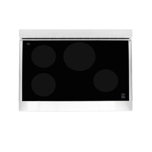 ZLINE 36 in. 4.6 cu. ft. Legacy Induction Range with 5 Element Cooktop and Electric Oven in Stainless Steel and White Matte Door (RAIND-WM-36)
