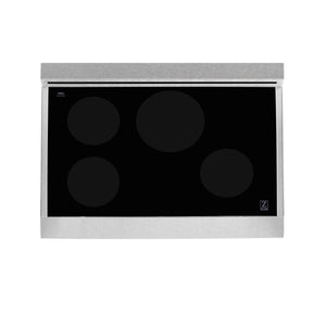 ZLINE 36 in. 4.6 cu. ft. Legacy Induction Range with 5 Element Cooktop and Electric Oven in DuraSnow® Stainless Steel and Black Matte Door (RAINDS-BLM-36)