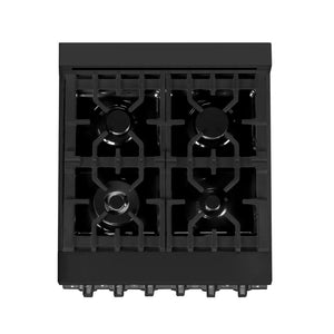 ZLINE 24 in. 2.8 cu. ft. Legacy Dual Fuel Range with 4 Burner Gas Cooktop and Electric Convection Oven in Black Stainless Steel (RAB-24)