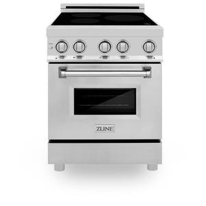 ZLINE 24 in. 2.8 cu. ft. Legacy Induction Range with 4 Element Cooktop and Electric Convection Oven in Stainless Steel (RAIND-24)