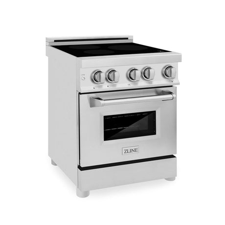 ZLINE 24 In. 2.8 cu. ft. Induction Range with a 3 Element Stove and Electric Oven in Stainless Steel (RAIND-24)-Ranges-RAIND-24 ZLINE Kitchen and Bath