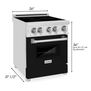 ZLINE 24 in. 2.8 cu. ft. Legacy Induction Range with 4 Element Cooktop and Electric Convection Oven in Stainless Steel (RAIND-24)