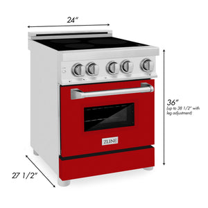 ZLINE 24 in. 2.8 cu. ft. Legacy Induction Range with 4 Element Cooktop and Electric Convection Oven in Stainless Steel (RAIND-24)