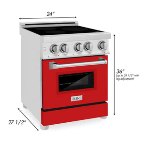 ZLINE 24 in. 2.8 cu. ft. Legacy Induction Range with 4 Element Cooktop and Electric Convection Oven in Stainless Steel (RAIND-24)