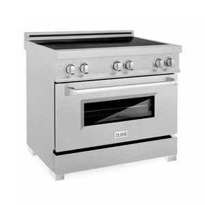 ZLINE 36 in. 4.6 cu. ft. Legacy Induction Range with 5 Element Cooktop and Electric Oven in DuraSnow® Stainless Steel (RAINDS-SN-36)