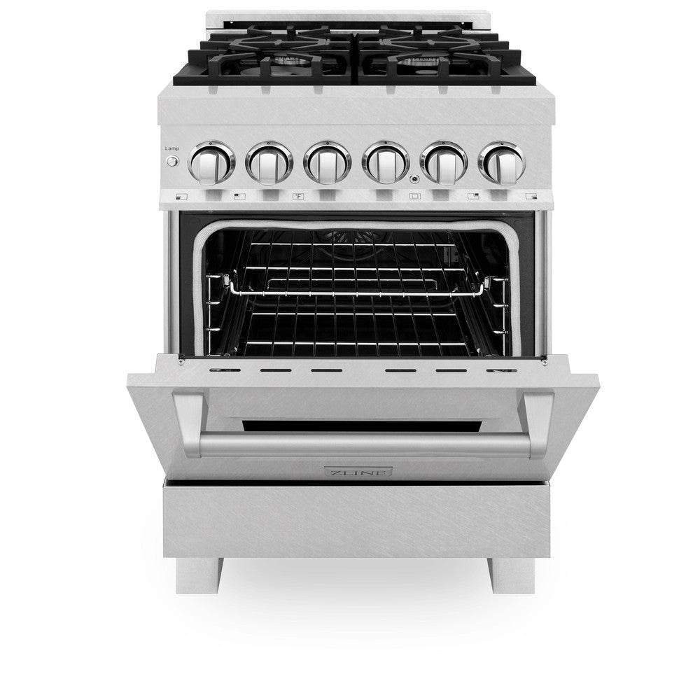 ZLINE 24 in. Professional Dual Fuel Range in Fingerprint Resistant Stainless Steel (RAS-SN-24)