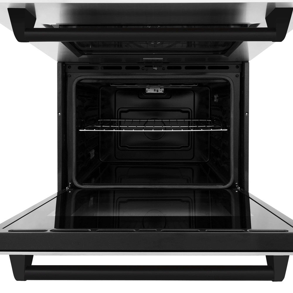 ZLINE Autograph Edition 30 in. Electric Double Wall Oven with Self Clean and True Convection in Stainless Steel and Matte Black Accents (AWDZ-30-MB)