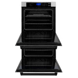 ZLINE Autograph Edition 30 in. Electric Double Wall Oven with Self Clean and True Convection in Stainless Steel and Matte Black Accents (AWDZ-30-MB)