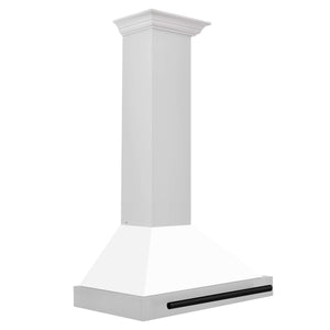 ZLINE Autograph Edition 30 in. Stainless Steel Range Hood with White Matte Shell and Accents (KB4STZ-WM30)