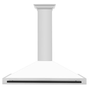 ZLINE Autograph Edition 48 in. Stainless Steel Range Hood with White Matte Shell and Accents (KB4STZ-WM48)