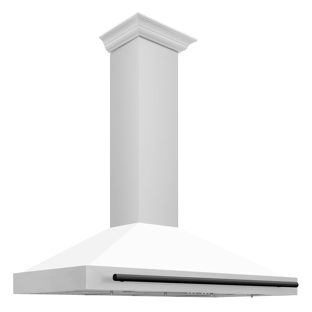 ZLINE Autograph Edition 48 in. Stainless Steel Range Hood with White Matte Shell and Accents (KB4STZ-WM48)-Range Hoods-KB4STZ-WM48-MB ZLINE Kitchen and Bath