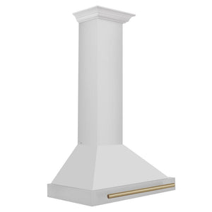 ZLINE Autograph Edition Convertible Stainless Steel Range Hood with Stainless Steel Shell and Champagne Bronze Accents (KB4STZ-CB)