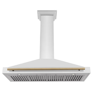 ZLINE Autograph Edition Convertible Stainless Steel Range Hood with Stainless Steel Shell and Champagne Bronze Accents (KB4STZ-CB)